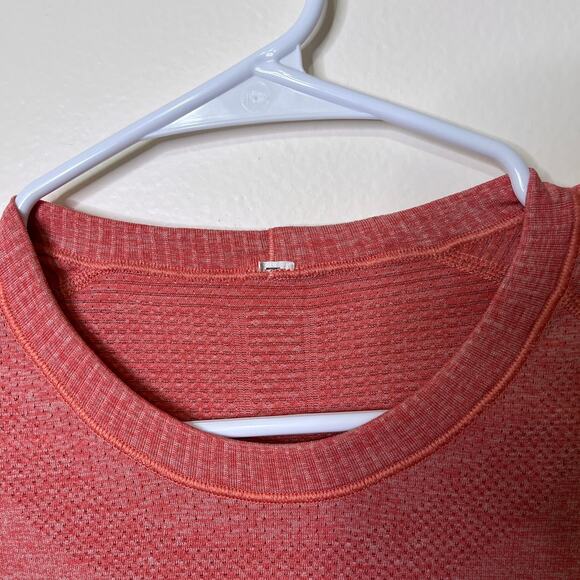 Lululemon Swiftly Tech Athletic Top Red Coral Sz 6 Long Sleeve Yoga Running - Picture 3 of 8